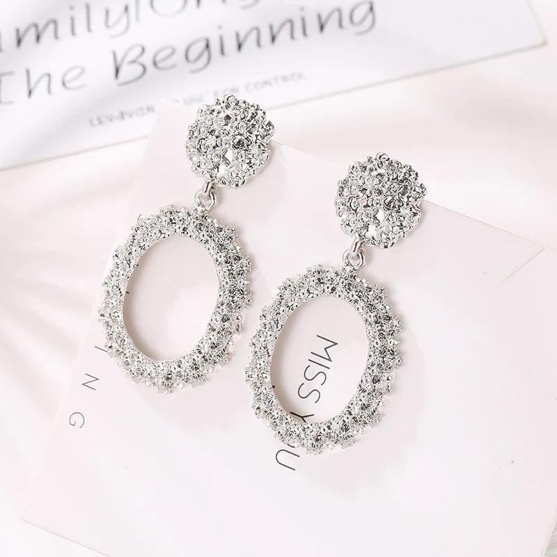 Circle Embossed Earrings